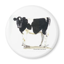 black and white cow magnet