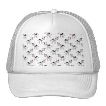 Black and White Cow Pattern. Mesh Hat