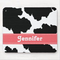Black and White Cow Print Mouse Pad