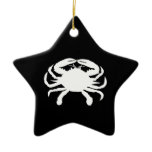 Black and White Crab Christmas Ornaments