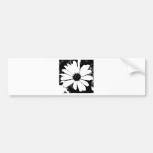 Black and White Daisy Bumper Sticker