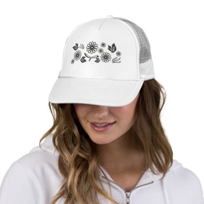 Black and White Daisy Hat by Gingezel