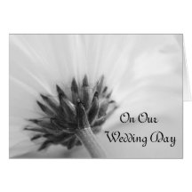 Black and White Daisy Wedding Day Card