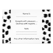 Black and White Dalmatian Print Pattern. Invites