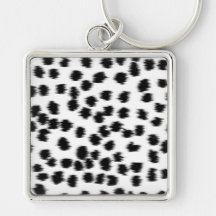 Black and White Dalmatian Print Pattern. Keychains