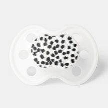Black and White Dalmatian Print Pattern. Baby Pacifier