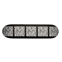 Black and White Dalmatian Print Pattern. Skateboard Decks