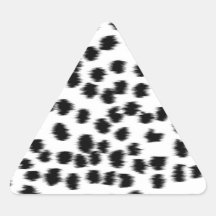 Black and White Dalmatian Print Pattern. Triangle Stickers