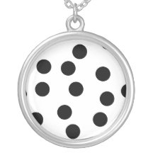 Black and White Dalmatian Spot Pattern. Custom Necklace