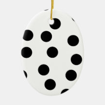 Black and White Dalmatian Spot Pattern. Christmas Ornaments