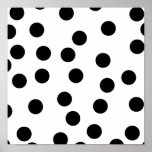 Black and White Dalmatian Spot Pattern. Poster