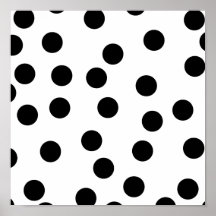 Black and White Dalmatian Spot Pattern. Poster