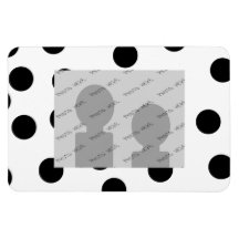 Black and White Dalmatian Spot Pattern. Rectangle Magnet
