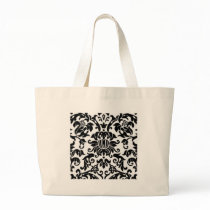 Black and White Damask Canvas Bags