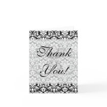 black and white damask flourish cards