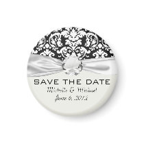 black and white damask flourish magnet