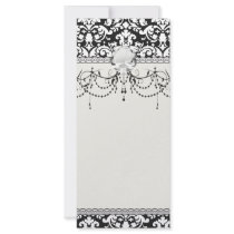black and white damask flourish custom rack card