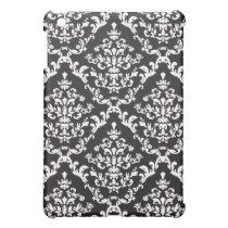 Black and White Damask Pattern ipad mini cases