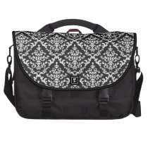 Black and White Damask Pattern commuterbag