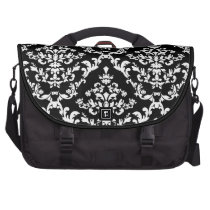 Black and White Damask Pattern commuterbag