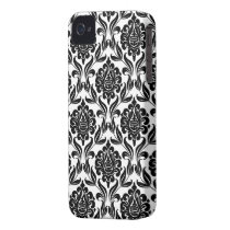 Black and White Damask Pattern Case-mate Iphone 4 Case