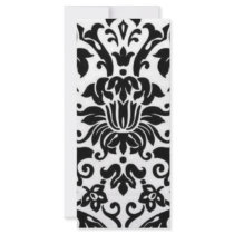 Black and White Damask Personalized Rack Card