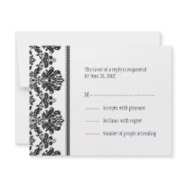 Black and White Damask RSVP Cards
