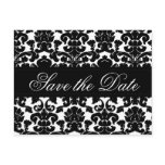 Black and White Damask Save the Date Card