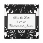Black and White Damask Save the Date Magnet
