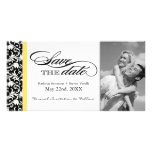 Black and White Damask  Save The Date Photo Card
