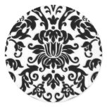 Black and White Damask Stickers
