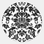 Black and White Damask Stickers