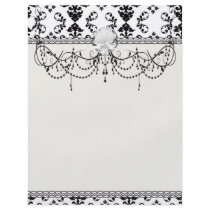 black and white damask swirl full color flyer