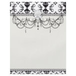black and white damask swirl flyers