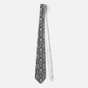 Black and white damask ties