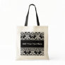 Black and White Damask Tote Bags Customisable