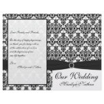 Black and White Damask Wedding Program Custom Flyer