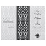 Black and White Damask Wedding Program Flyer