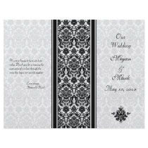 Black and White Damask Wedding Program