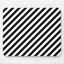 Black and White Diagonal Stripes. Mouse Pad