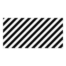 Black and White Diagonal Stripes. Picture Card