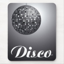 black and white disco ball mouse pad