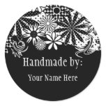 Black And White Dotted Flowers Handmade By Sticker