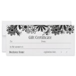 Black And White Dotted Gift Certificate
