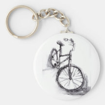Black and White Drawing Of Bike Keychains