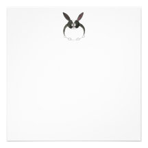 Black and White Dutch Rabbit. Personalized Invitations