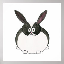 Black and White Dutch Rabbit. Posters