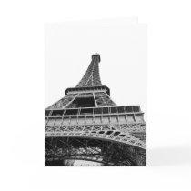 Black and White Eiffel Tower Greeting Card