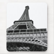 Black and White Eiffel Tower Mousepad