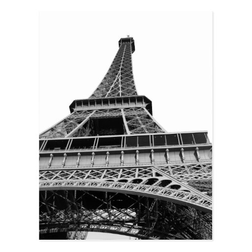 Black and White Eiffel Tower Post Card